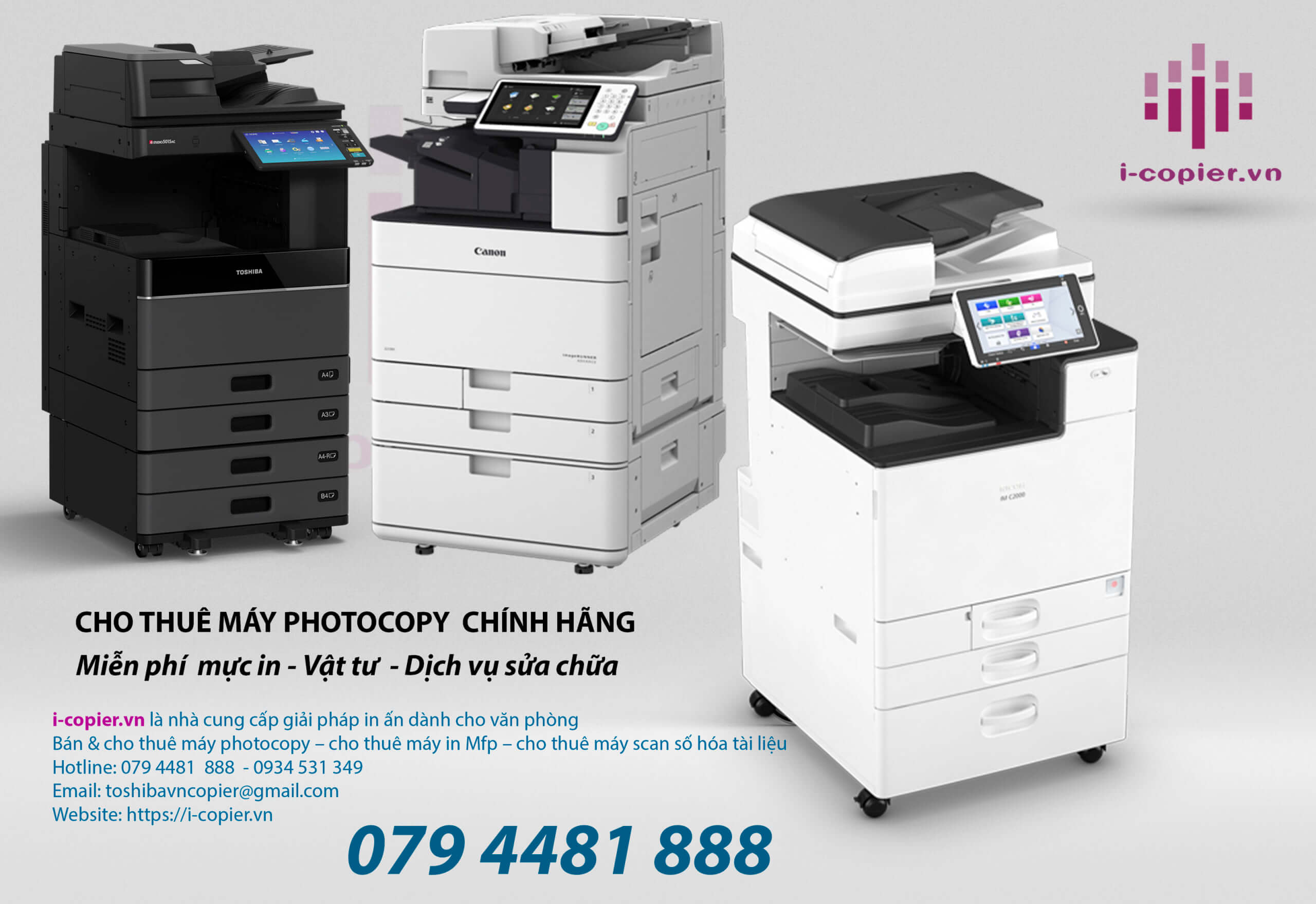 Cho Thuê máy photocopy màu là giải pháp hiệu quả nhất dành cho văn phòng, Không mất chi phí đầu tư,