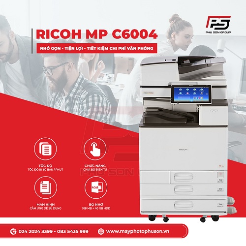 Ricoh MP C6004.  Máy photocopy