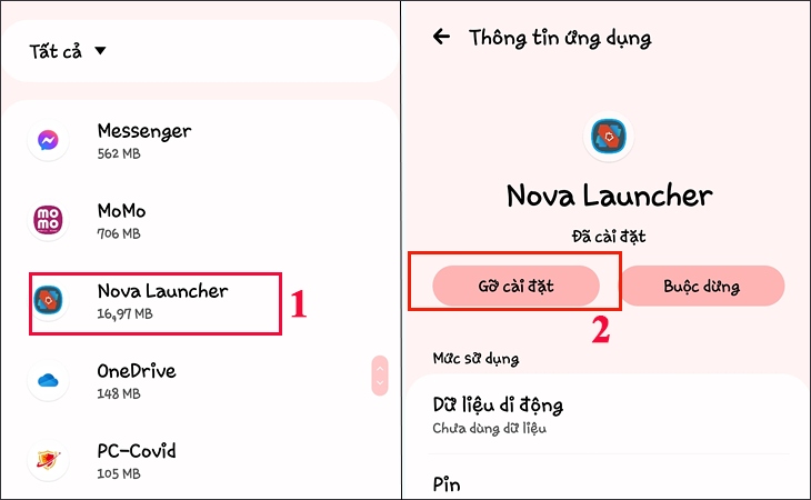 Vui lòng cuộn xuống để tìm ứng dụng Nova Launcher 