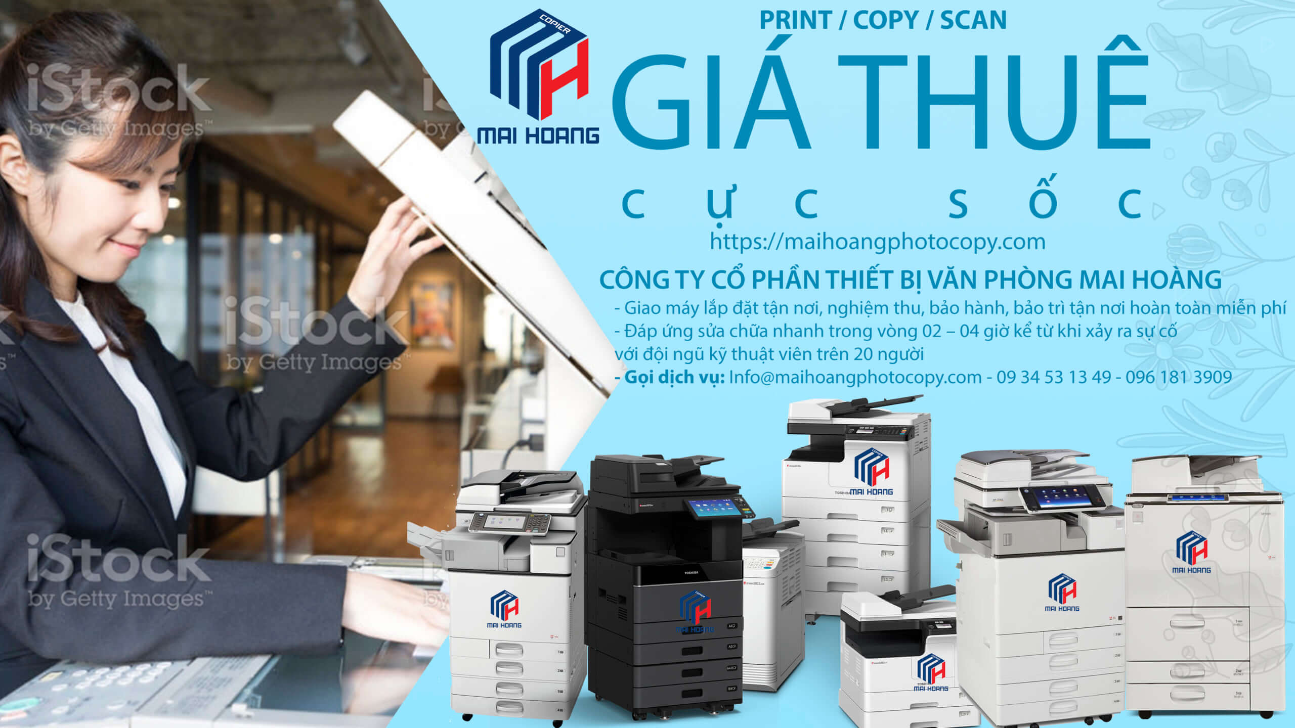 Bảng giá Dịch vụ cho thuê máy Photocopy ở Khu Công Nghiệp đức hòa long an