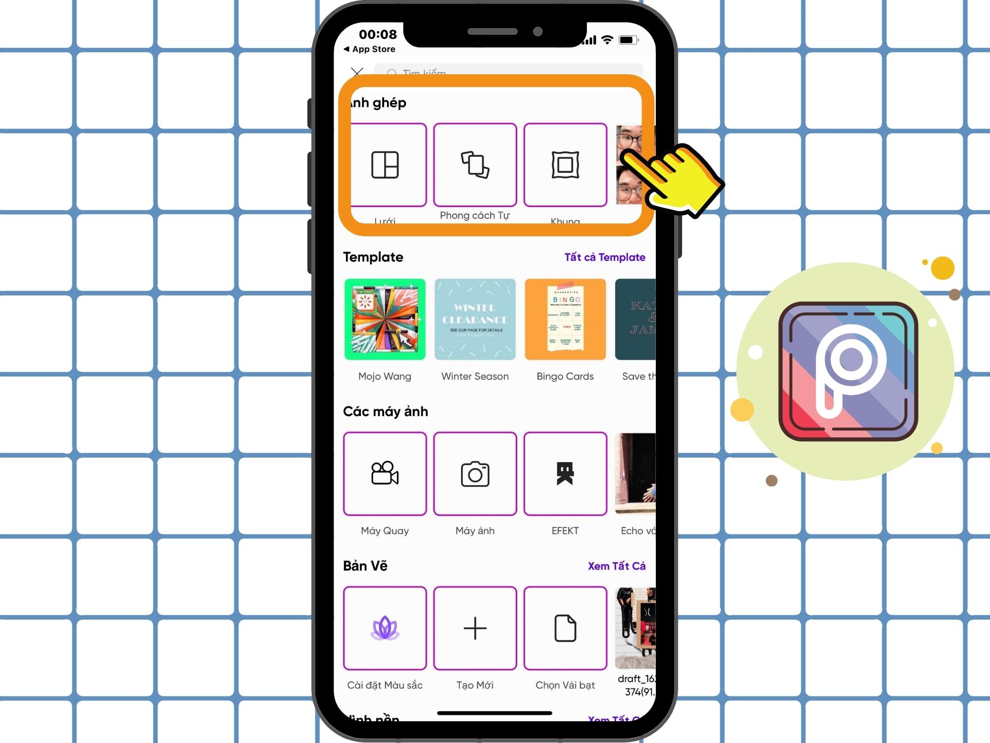 2-16 sử dụng phần mềm ghép ảnh Picsart