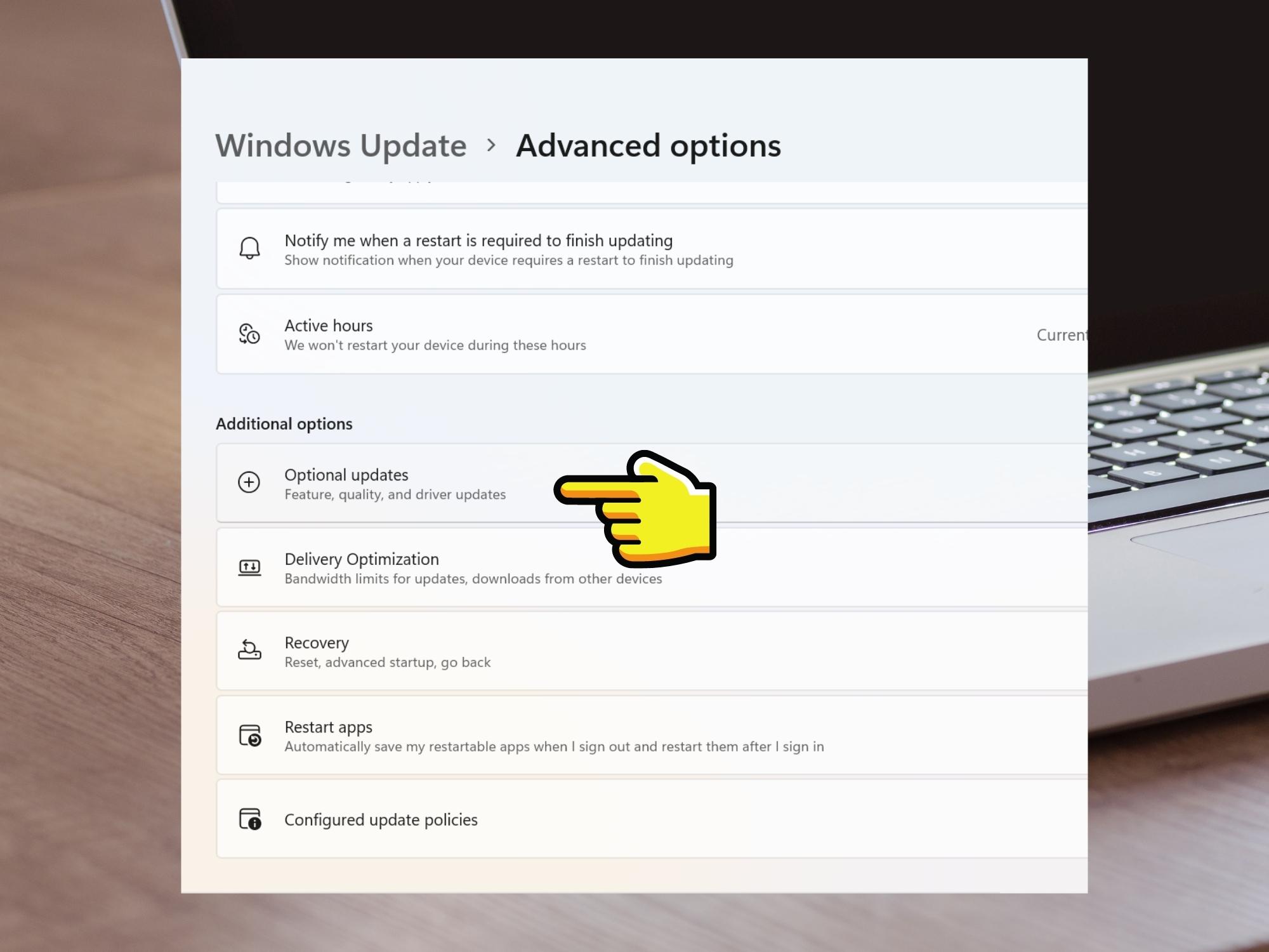 update driver với windows update