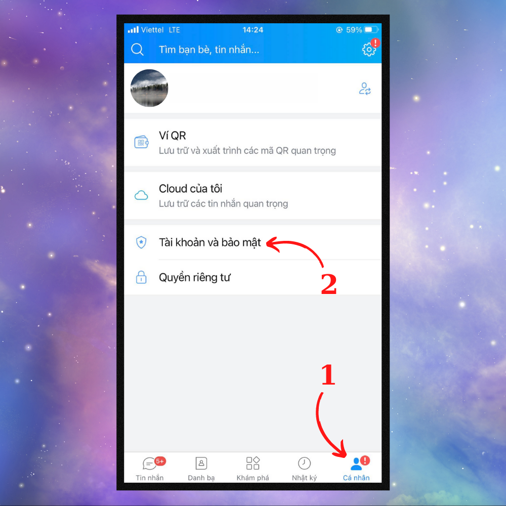 Cách đổi mật khẩu Zalo trên điện thoại - Bước 2