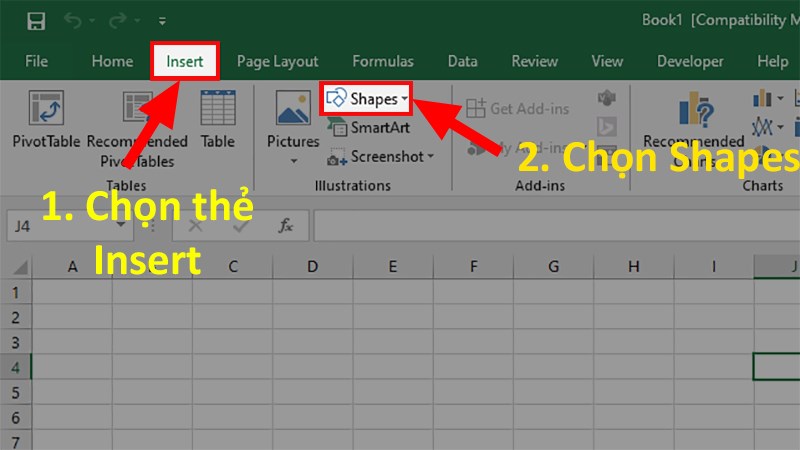 Mở tệp Excel> Chọn tab Chèn> Nhấp vào phần Hình dạng” data-cke-save-src =”https://toshiba-copier.vn/wp-content/uploads/2022/06/Cach-ve-doan-thang-trong-Excel-2010-2013-2016-rat.jpg”></p>
<p style=