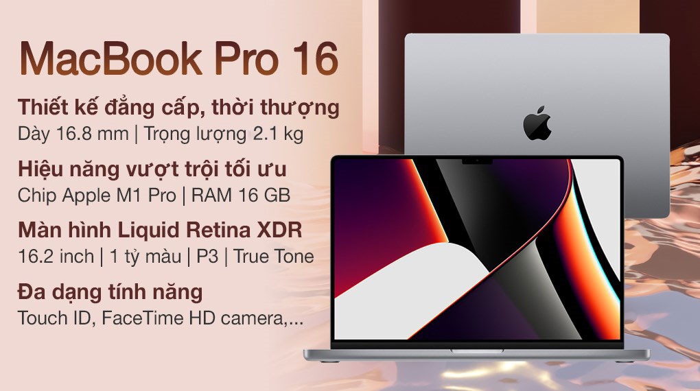 Máy tính xách tay Apple MacBook Pro 16 M1 Pro 2021 10 lõi-CPU / 16GB / 512GB / 16 lõi-GPU (MK1E3SA / A)