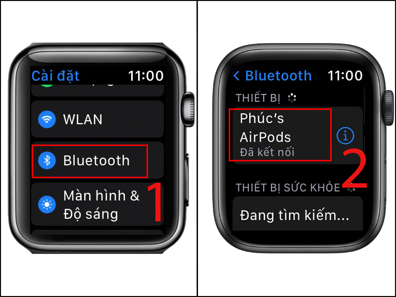 Kết nối AirPods 2 không phải iCloud với Apple Watch