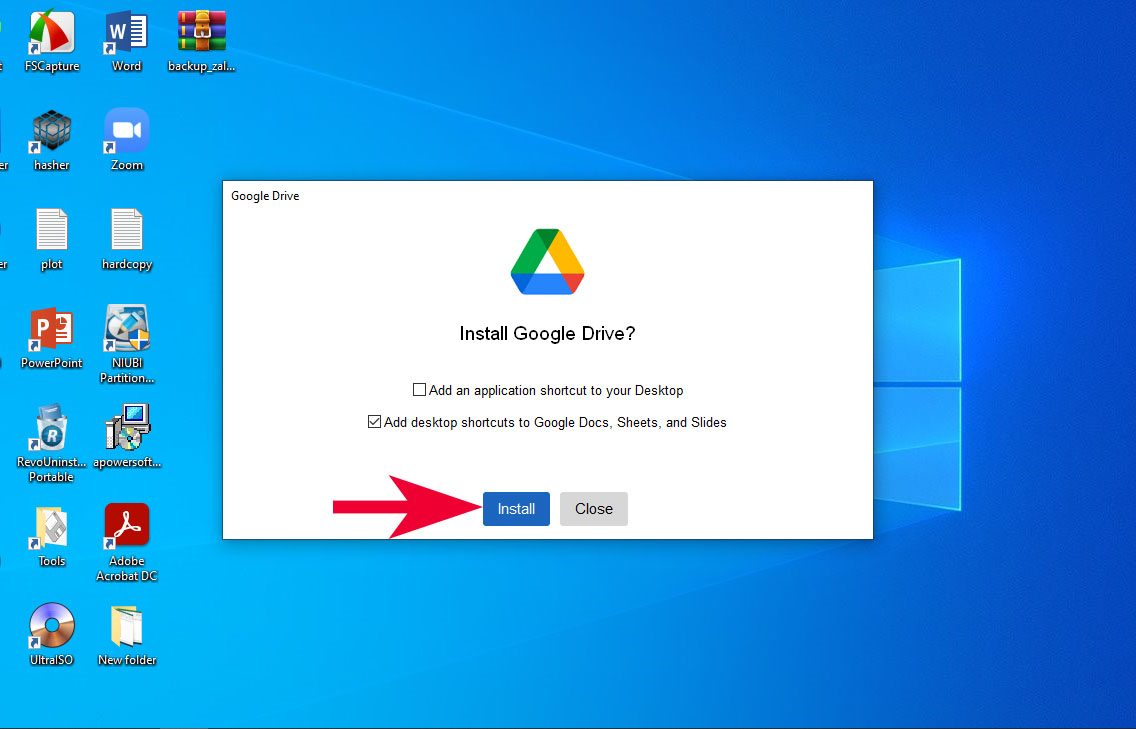 Hướng dẫn cách download và cài đặt Google Drive cho máy tính - bước 3