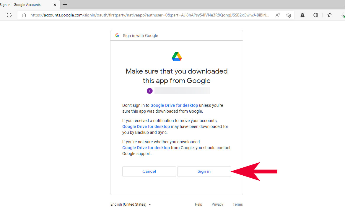 Hướng dẫn cách download và cài đặt Google Drive cho máy tính - bước 6
